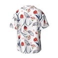 thumbnail image 4 of Goofa Tulips Flowers Printed Men's Casual Short-sleeved Shirt,Lightweight Breathable Button-down,Summer Casual men's top,Versatile Fashion shirt-XX-Large, 4 of 7
