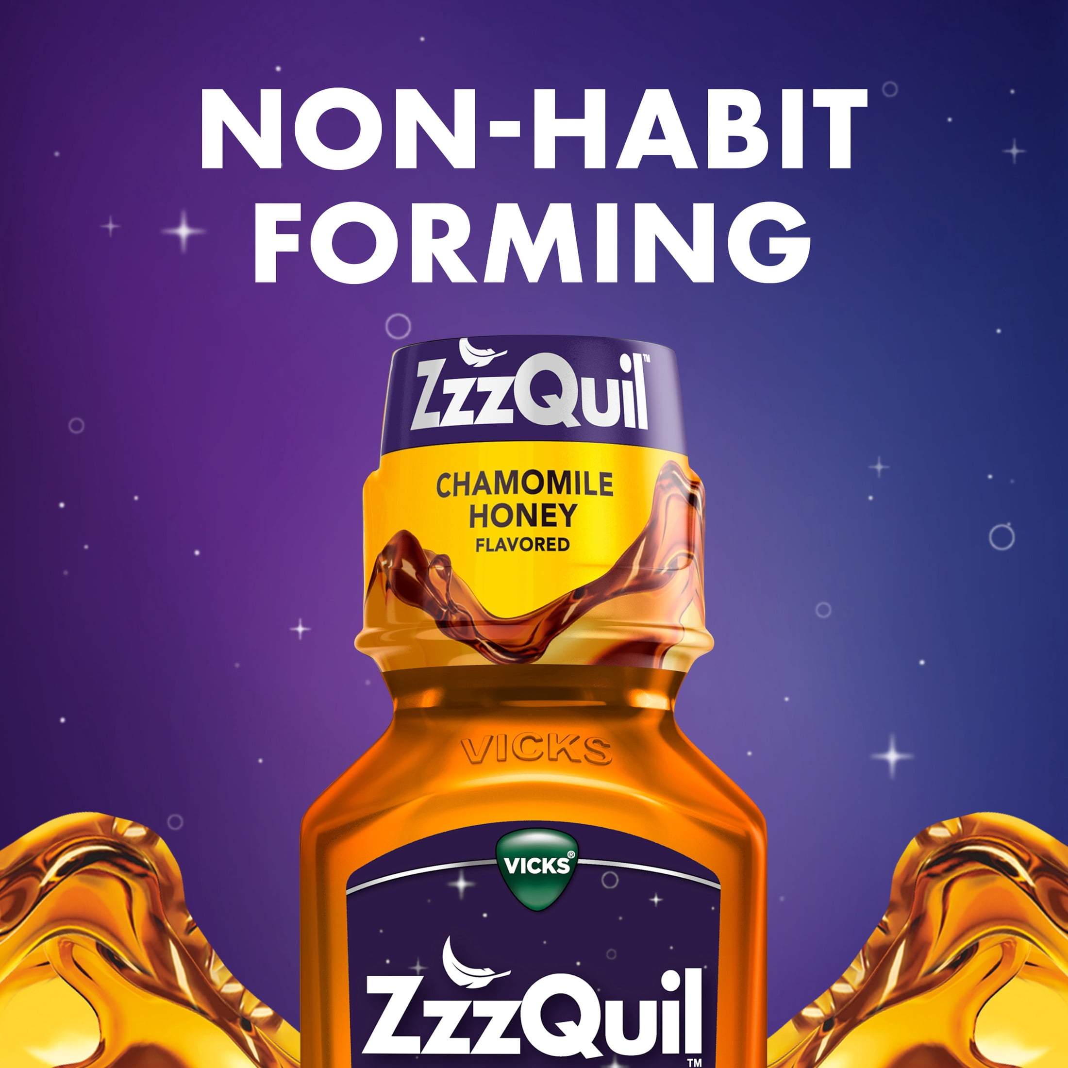 (3 pack) ZzzQuil Liquid Sleep Aid, Soothing Sleep, Diphenhydramine 50mg HCl, Chamomile Honey Flavor, 2 Pack, 24 fl oz