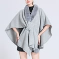 thumbnail image 2 of Knitted Solid Color Cape Shawl, Elegant Faux Collar for Women, 2 of 8