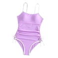 thumbnail image 3 of Shachafan Girls Piece Swimsuit Solid Contrast Swimwear Bathing 3 Piece Swimsuit, 3 of 4