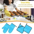 thumbnail image 5 of Cauagu Sky Blue Glitter Print Oven Mitts and Pot Holders 4 pcs Set,Extra Thicken Long Kitchen Oven Glove Potholders BBQ Gloves-Oven Mitts and Pot Holders(11 Inch), 5 of 6