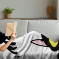 thumbnail image 3 of Cat Soft Flannel Fleece Throw Blanket, Bold Meow Typography with a Funny Kitten Peaking with Paws, Cozy Plush for Indoor and Outdoor Use, 50" x 60", Charcoal Grey Yellow, by Ambesonne, 3 of 5
