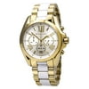 Michael Kors Women's MK5743 Bradshaw White Dial Two Tone Gold Plated Steel Bracelet Chronograph Watch