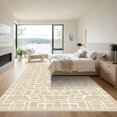 thumbnail image 3 of ODIKA 4x6 Machine Washable Non-Slip Area Rug, Neutral Interlocking Design High Traffic Rug with Pad, Beige, 893785, 3 of 8