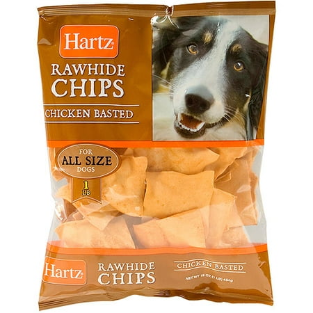 Hartz 97721 1 lb Chicken Dental Basted Rawhide Chips