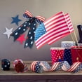 thumbnail image 3 of Independence Day Ribbon Garland Decoration, Patriotic Wired Edge Ribbons American Stars Pattern Ribbon Natural Burlap Ribbons 4th of July Craft Ribbons for Gift Wrapping, 3 of 7