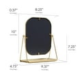 thumbnail image 6 of Mainstay Round Edge Tabletop Easel Mirror with a Modern Gold Finish Vanity Mirror 7" x 5", 6 of 6
