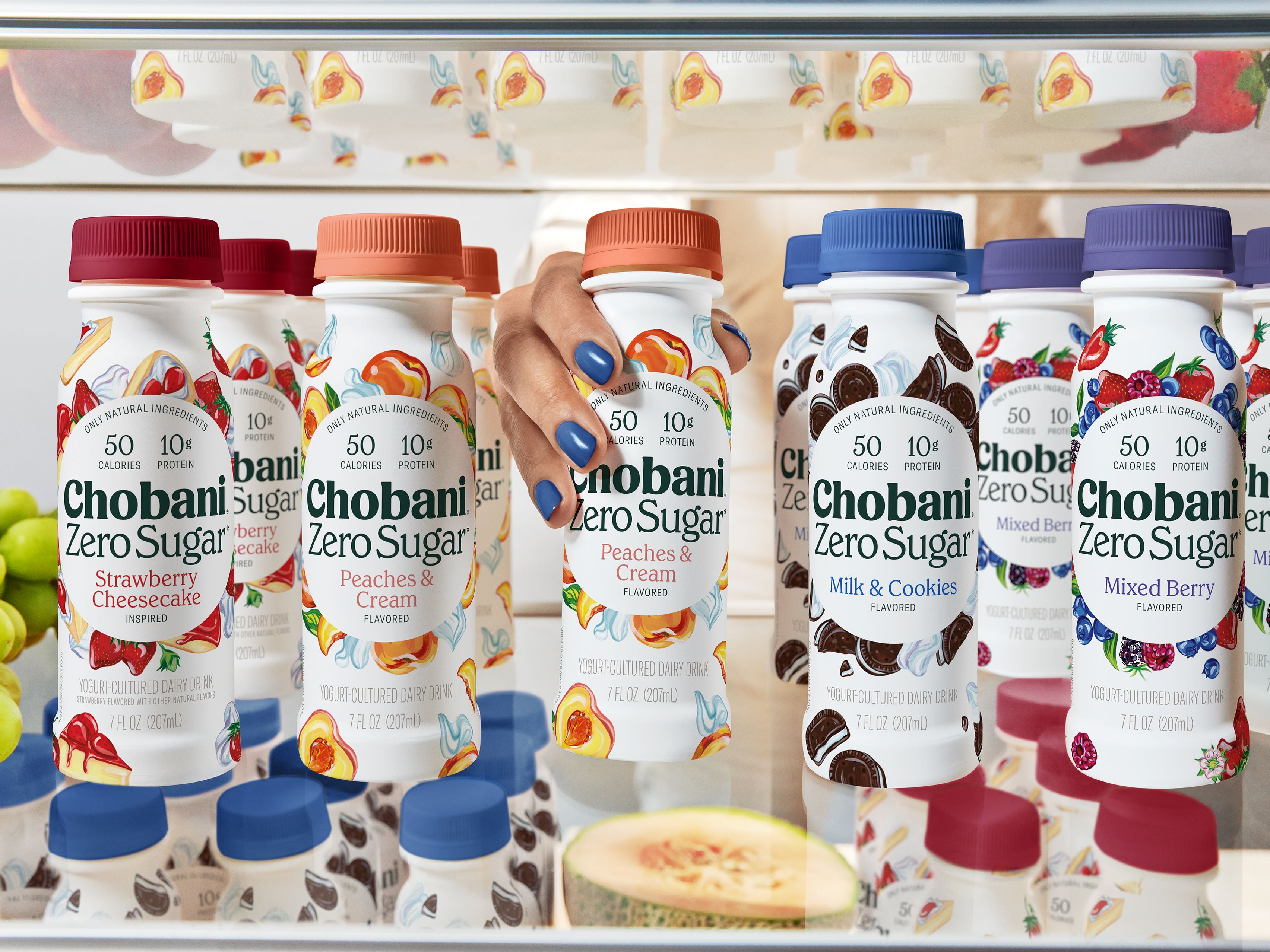 Chobani Zero Sugar Yogurt-Cultured Dairy Drink Strawberry Cheesecake 7 fl oz Bottle