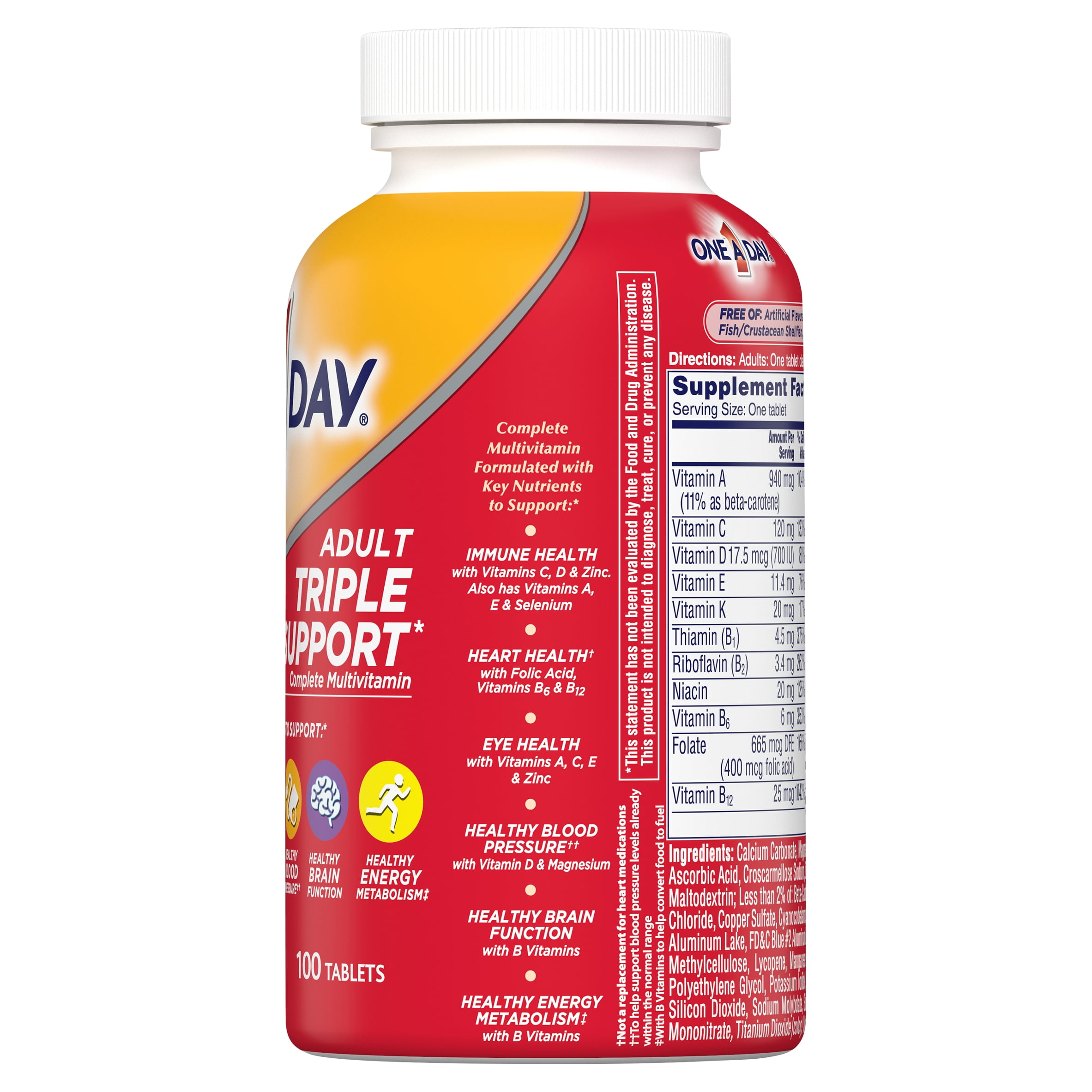 One A Day Triple Immune Support Complete Multivitamin, 100 Count