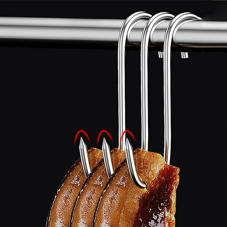 Meat Hooks Hook Hanging Butchers Butchering Smoking Stainless S Cooking  Large Processing Ribs Grill Fish 