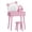pink, variant on FunsLane Kids Vanity Table Set with LED Bear-Shaped Mirror – Wooden Princess Makeup Desk – Storage Drawers & Stool – Pretend Play Dressing Table for Girls’ Bedroom – Color: Pink