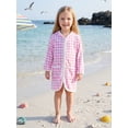 thumbnail image 2 of BemeyourBBs Kids Toddler Baby Girl Boy Terry Swim Cover Up Summer Beach Swimsuit Coverups Wearable Beach Towels For Kids Zip Up Short Sleeve Striped Hooded Bathing Suit Cover Up One Piece Swimsuits, 2 of 9