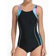 thumbnail image 1 of Charmo One Piece Athletic Racerback Swimsuit Women Slimming Bathing Suits Color Block Training Swimwear for Women, 1 of 6