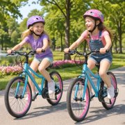 Hykolity 20 Inch Kids Mountain Bike Boys Girls Children Youth MTB Bicycle For Ages 8-13 Bikes With Adjustable Seat Dual Brake Kickstand Reflector, Blue