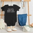 thumbnail image 3 of Funny Im Cute Moms Hot Dads Lucky Romper Boys or Girls Infant Baby Brisco Brands 6M, 3 of 6