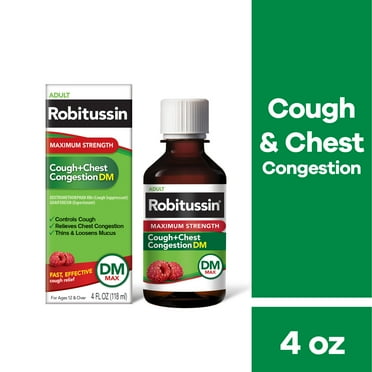 Robitussin Max Strength Cough Congestion DM and Cold Medicine, 4 Fl Oz