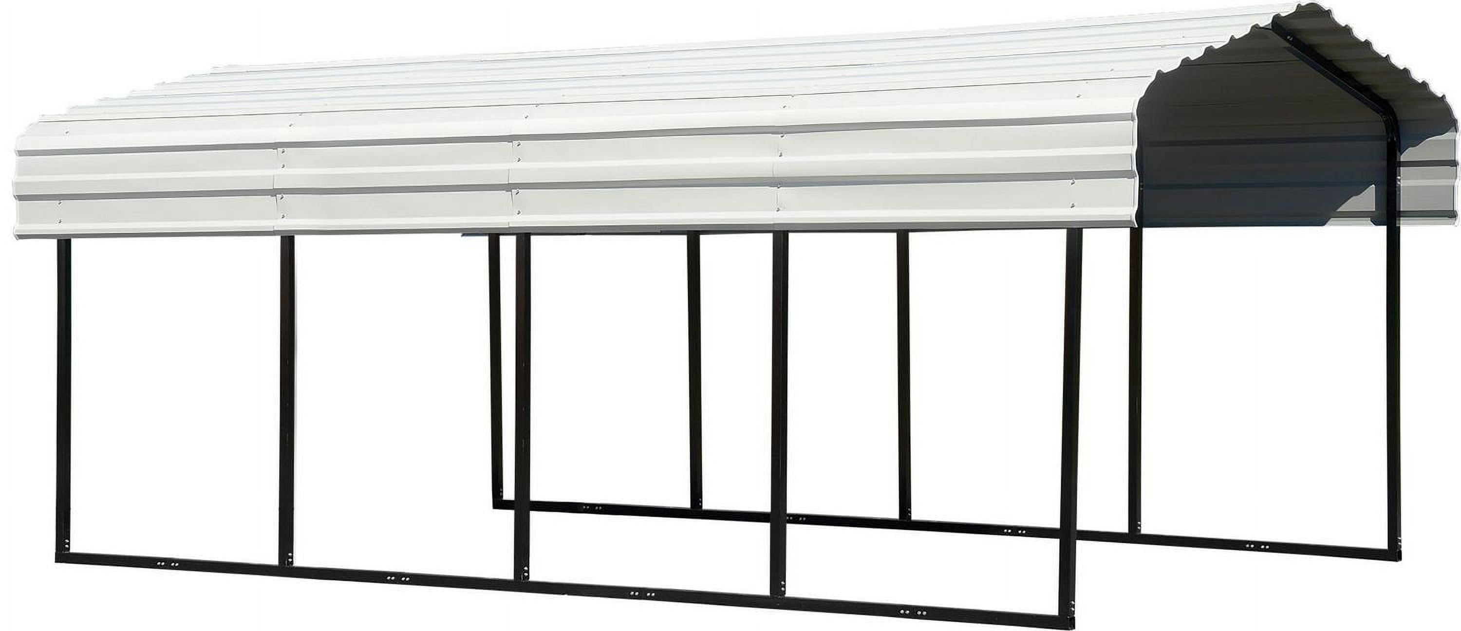 Steel Carport 10 x 20 x 7 ft. Galvanized Black/Eggshell