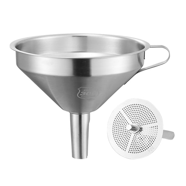 Embudo de Cocina Perfecl embudo de acero inoxidable Con colador desmontable 15cm