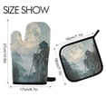 thumbnail image 2 of Yayeee Oven Mitts and Pot Holder Set of 2 Heat Resistant Kitchen Gloves Baking Hot Pad, Moon and House, 2 of 5