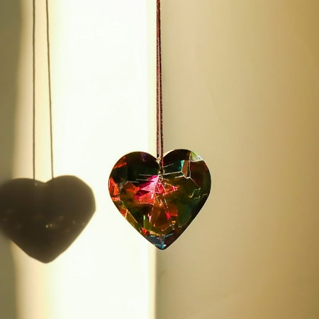 

Weaklki Accessories Clearance!Hanging Heart Handicraft Hanging Peach Heart Crystal Craft Jewelry Accessories Chandelier Decoration Lighting Window Pendant Room Decor Home Decor