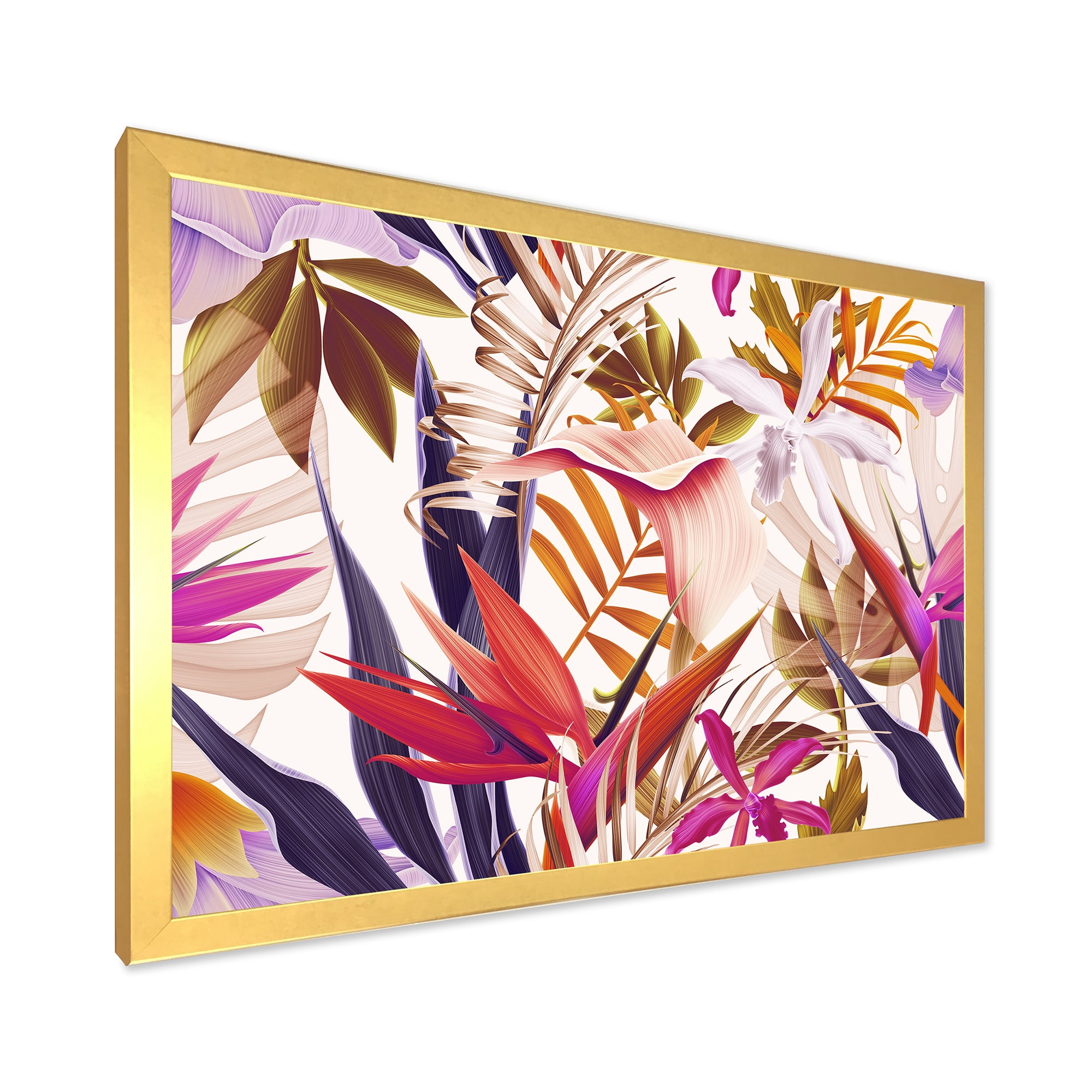 Designart 'VIntage Tropical Flowers III' Traditional Framed Art Print