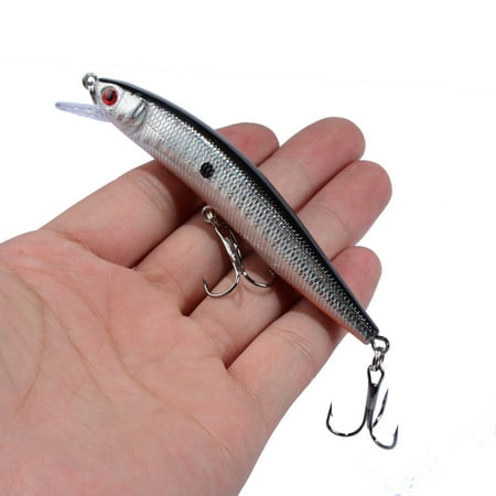 1 Pcs/lot Fishing Lure 3D Eyes Floating Minnow Aritificial Laser Wobblers 9.5cm 8g Crank Bait Hard Plastic Fishing Tackle Pesca
