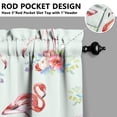 thumbnail image 5 of Kitchen Curtains 36 Inch Short - 3 Panel Set, Flamingo Tropical Bird Print, Rod Pocket Window Curtain, 100% Polyester for Hawaiian Summer Beach Decor, Easy Wash, 5 of 6