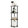 thumbnail image 5 of Furinno TURN-N-TUBE Wood 4-Tier Corner Display Rack in Dark Brown Grain/Black, 5 of 8