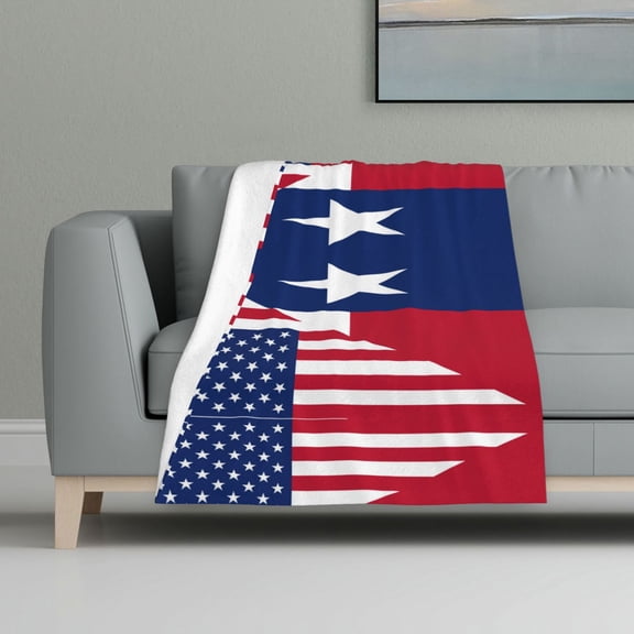 America Texas Flag Pattern Print Blanket Warm Plush Throw Blanket Soft Flannel Lightweight Throw Blankets 32"X48"