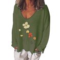 thumbnail image 1 of Camiseta de manga larga suelta con cuello en V estampada informal a la moda de Wonmen Fridja  hj4521, 1 of 4