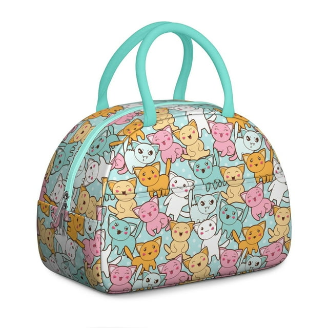 Sac à Lunch Motif Chat Géométrique – Design Moderne, Sac à Lunch Réutilisable Isolé pour les Trajets et Activités Extérieures