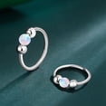 thumbnail image 5 of YYKihy Small Cartilage Hoop Earrings For Women Men Opal Silver Earrings 316L Surgical Hinge Huggie Hoop Earrings For Tragus Conch Earlobe Piercing Jewelry, 5 of 7
