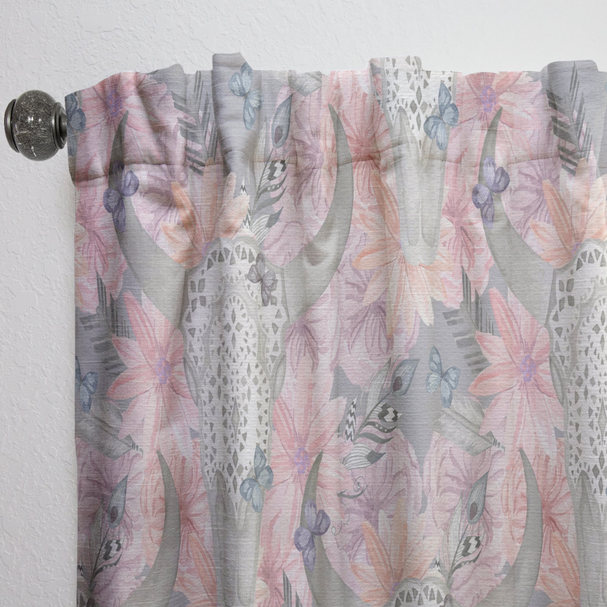 Designart 'Blossom Pink XXV' Bohemian & Eclectic Curtain Panel