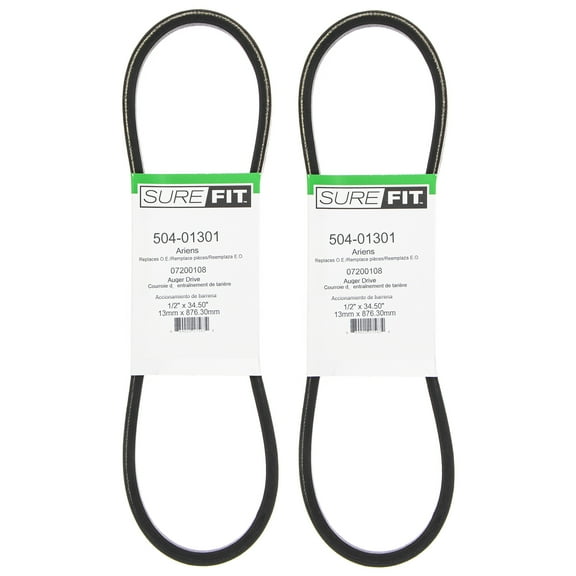 SureFit Auger Drive Belt for Ariens 07200108 ST520 ST20 Sno-Tek Snow Blowers 2PK