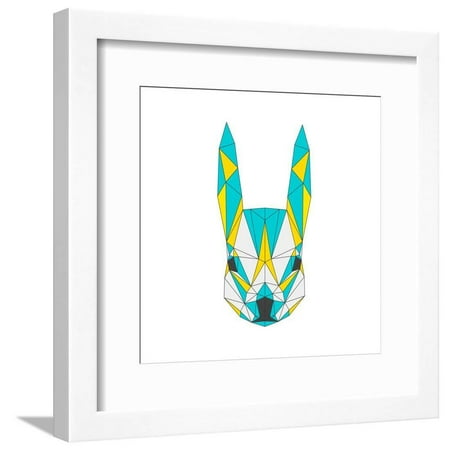 - Abstract Squirrel Isolated on White . Polygonal Triangle Geometric Illustration Animal Portrait Framed Print Wall Art By vanillamilk