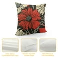 thumbnail image 4 of Fenyluxe Vintage Flowers Pillow Cover Reversible Print Watercolor Red Retro Garden Plants Square Throw Pillow Cover for Bed or Sofa Decor Boho Mandala Exotic Floral Decorative Cushion Cover White, 4 of 5