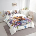 thumbnail image 3 of Castle Fairy Kids Teens Adults Highland Cow Bedding Comforter Set 7pcs,Chic Floral Flowers Butterfly Queen Bedding Sets Super Cozy,Rustic Farmhouse Animal Queen Sheet Sets,Lightweight Room Decor, 3 of 8