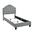 thumbnail image 6 of Home Fare Scalloped Tufted Twin Upholstered Bed in Mist Gray, 6 of 8