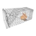 thumbnail image 2 of PRIJESSE 37inch Foldable Humane Live Animal Trap Cage for Squirrel, Rat, Bunny, Mink, No-Kill Bait Trapping Kit, Catch & Release, Silver, 2 of 8