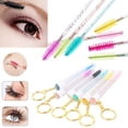 thumbnail image 2 of Aplicador de varita de máscara de cejas para extensiones de pestañas, pinceles de maquillaje con llavero, cepillo de pestañas desechable con brillo con tubo Gao Jinjia LED, 2 of 2
