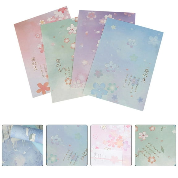 Supvox 5 Set/40pcs Japanese Style Stationery Set Assorted Color Paper for Letter Writing