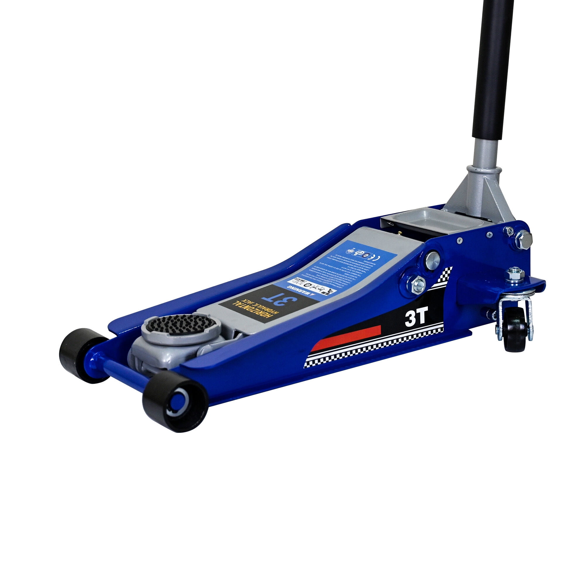 3-Ton Low-Profile Hydraulic Floor Jack with Dual-Piston Pump, 6,600 lb Capacity