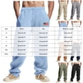 thumbnail image 4 of Akiihool Straight Pants for Men Men's Casual Drawstrintg Elastic Waist Winter Pants Yellow,S, 4 of 9