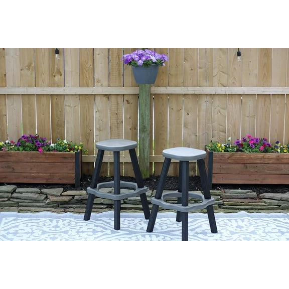 Leisure Accents Barstools (Black/Deep Grey, 2 Pack)