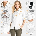 thumbnail image 2 of FEN AI Long Sleeve Work Shirts Women White Button Shirt Quick Dry Sun Protection Tops for Hiking Fishing Safari, 2 of 8