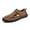 Brown, variant on Hand Stitched Cutout Leather Closed Toe Casual Sandals With Adjustable Buckle Strap