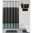 thumbnail image 4 of 19PC COMPLETE BATHROOM BATH MATS SHOWER CURTAIN WITH CERAMIC ACCESSORIES with Jacquard Woven Fabric, 4 of 22