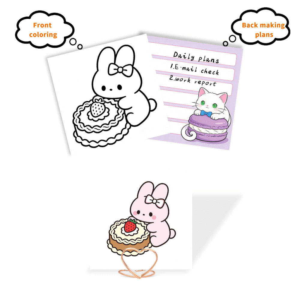 Double-Sided Original Design Sticky Notes - 100 Pcs, 100 Unique Coloring & Note-Taking Memo Pads