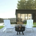 thumbnail image 2 of Flash Furniture Charlestown 3 Pcs Iron Wood Burning Fire Pit Set With Adirondack Chairs, White, 2 of 12