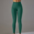 thumbnail image 6 of LMOIPLI Women's Sports Jogger Crop Pants Vintage Yoga Leggings Fashion Summer Clothes Solid Color Slim Elastic High Waist Yoga Leggings Green L, 6 of 6